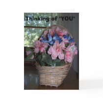 Thinking of You, Basket of Pink Flowers cards by SusanParsons Thinking of You, Basket of Pink Flowers cards