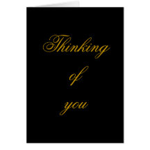 Thinking of you , black and gold elegant card