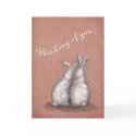 Thinking of You Bunnies Custom Greeting Card card