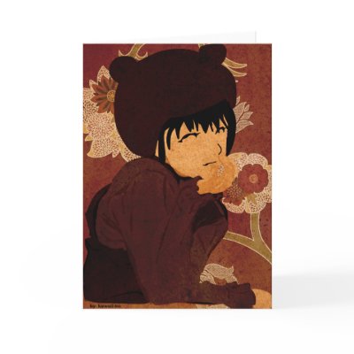 Thinking of you... greeting card by kawaii