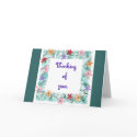Thinking of you, card with flower border.