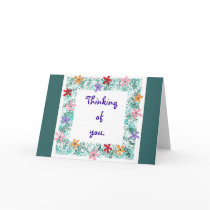 Thinking of you, card with flower border. by Cherylsart Thinking of you, card with flower border.