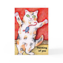 Thinking of You Cat Greeting Card by jamiecreates1 Thinking of You Cat Greeting Card