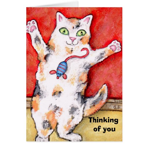 Thinking of You Cat Greeting Card | Zazzle