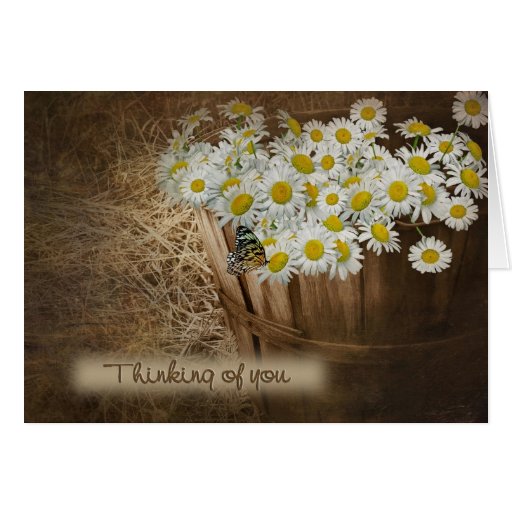 Thinking of you daisy basket card Zazzle