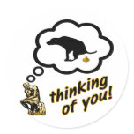 Thinking of You Dog Crap Round Stickers