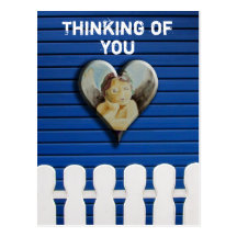 "Thinking of you" guardian angel card Postkarte