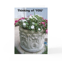 Thinking of "YOU", large pot of flowers cards by SusanParsons Thinking of "YOU", large pot of flowers cards