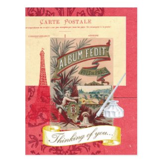 Thinking of You Parisian Collage Postcard