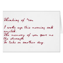 Thinking Of You Poem Cards