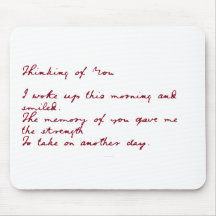 Thinking Of You Poem Mouse Pad