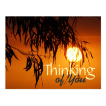 Thinking of You Sunset Glory Postcard template