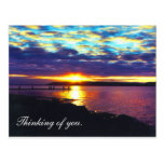 Thinking of you. sunset lake postcard_horizontal,