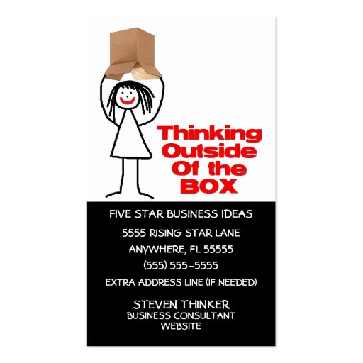 Thinking Outside The Box Business Card Templates (front side)