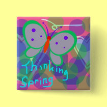 Thinking Spring Butterflies buttons