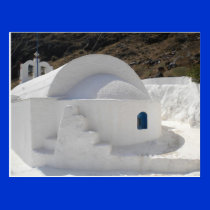 Thirasia Church Santorini  Greece postcards