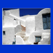 Thirasia island above Santorini postcards