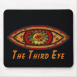 Third Eye - Black Print with Caption by Manda Mouse Mat
