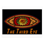 Third Eye - Black Print with Caption by Manda Postcard