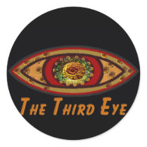 Third Eye - Black Print with Caption by Manda stickers by junglewalkcom Third Eye - Black Print with Caption by Manda stickers