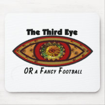 Third Eye - White Print with Caption by Manda Mouse Mat