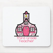 Third Grade Teacher Paint Splatter Schoolhouse Mouse Pads