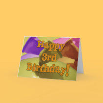 Third happy birthday balloons 3rd cards by graphicdoodles Third happy birthday balloons 3rd cards
