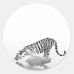 THIRSTY TIGER ROUND STICKER