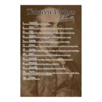 "Thirteen Virtues" Poster posters