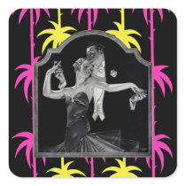 Thirties Dancing Deco Square Sticker