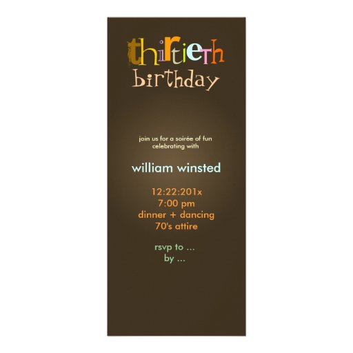 Thirtieth Birthday Party Invitations