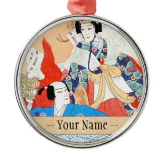 Thirty-six Kabuki Actors Portraits - Two Dancers Ornament