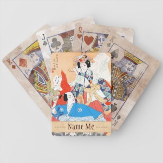 Thirty-six Kabuki Actors Portraits - Two Dancers Poker Cards