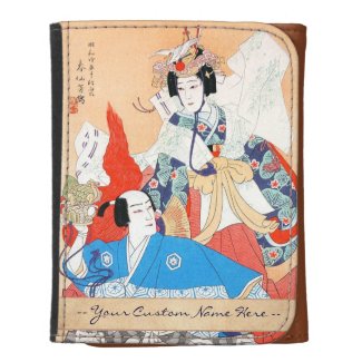 Thirty-six Kabuki Actors Portraits - Two Dancers Tri-fold Wallet