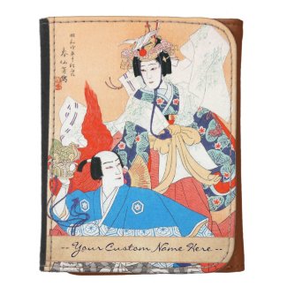 Thirty-six Kabuki Actors Portraits - Two Dancers Tri-fold Wallet