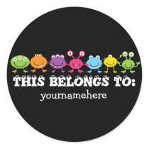 THIS BELONGS TO ROUND STICKER