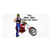 This Biker Bitch Rides her Own Personalized Photo Card