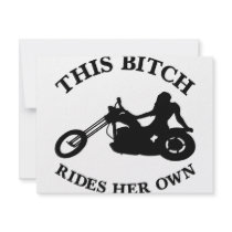 This Bitch Rides her Own Chopper invitations by Mustang_Lady This Bitch Rides her Own Chopper invitations