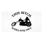 This Bitch Rides her Own Chopper Personalized Photo Card