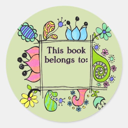 This Book Belongs To Book Name Plate Label Sticker Zazzle