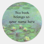 This Book Belongs To ... Fine Art Bookplates Round Sticker