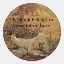 This Book Belongs To ... Fine Art Bookplates Round Sticker