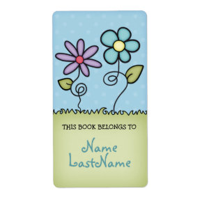 This book belongs to... with flowers label