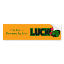 This Car is Powered by Irish Luck Bumper Sticker bumper stickers by mrssocolov This Car is Powered by Irish Luck Bumper Sticker bumper stickers