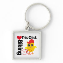 This Chick Loves Biking Key Chains