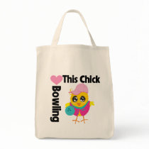 This Chick Loves Bowling Tote Bags