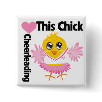 This Chick Loves Cheerleading Buttons