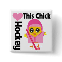 This Chick Loves Hockey Buttons
