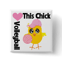 This Chick Loves Volleyball Pins