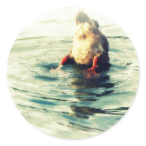 This End Up! Duck Butt Round Sticker